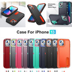 Hybrid Armor Stand Cover For Iphone 14 15 16 Pro Max Shockproof Back Rubber Case