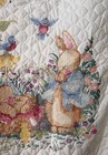 Vintage Hand Cross Stitched Baby Crib Quilt Bunny Rabbit Beatrix Potter Nursery