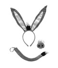 Adult Animal Gray Jumbo Donkey Ears Headband Tail Nose Costume Accessory Set