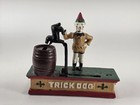 Vintage Cast Iron Mechanical Coin Bank  Trick Dog With Clown