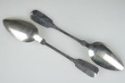 German  800 Silver Serving Spoons  2  After 1888 Cresent Moon And Crown - 87 7 G