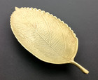 Vintage Brass Leaf Trinket Tray  6 3 4 Inches In Length