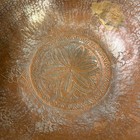 Antique Persian Hand Engraved Tinned Copper Footed Bowl Floral Etched 9 5 