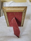 Vntg 7  9  Gold Metal Filigree Picture Frame W glass