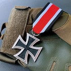 Prussian Iron Cross Crown Badge Oak Leaves Medal German Knight Brooch 2pcs