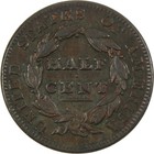 1835 Classic Head Half Cent Au About Uncirculated Copper Sku i14370