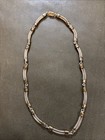 Vtg Mexico 925 Sterling Silver Brass Twisted Cable Collar Necklace 2 3 Oz