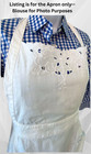 Vtg Full Length White Embroidered Apron Cotton 2-pocket Ties buttons Cottagecore