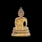 Antique Tibetan Gilded Bronze Shakyamuni Buddha Statue  2 5 X 3 9 Cm   27 Gram 