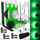  Photography Lighting Muslin Backdrop Stand Studio Light Kit New Linco