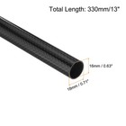 2pcs Carbon Fiber Tubes 16 X 18 X 330mm Plain Weave Glossy Surface Rod