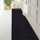 Custom Size Solid Black Stair Hallway Runner Rug Non Slip Rubber Back