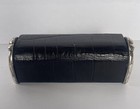 Vintage Kuang Huei Black Croc Leather Lipstick Case Holder W Mirror Snap