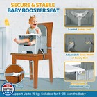 Orzbow Foldable Booster Seat With Soft Cushion  Travel High Chair For Toddler