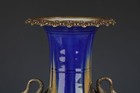 Chinese Porcelain Vase  The Base And Rim Encased With Bronze   qianlong  Mark