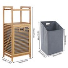 2-tier Shelf Bamboo Bathroom Laundry Hamper Cabinet Tilt Out Basket Storage 