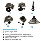 7x6 Glass Lens Headlight Conversion Sealed Beam Kit To H4 9003 Size   Led Bulbs
