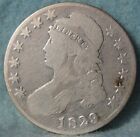 1829 7 Lettered Edge Capped Bust Silver Half Dollar   Old Us Coin  613