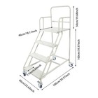 4 Steps Rolling Stair 40  Industrial Warehouse Ladder Floor Standing Stair 400kg