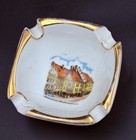 Vintage M  nchen Hofbr  uhaus Germany Porcelain Ashtray Gold Trim Souvenir