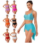 Women Modern Lyrical Camisole Dance Costume Ballet Asymmetric High-low Dress