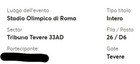 1 X Ticket Ed Sheeran Rome Tribune Tiber 33ad  26 14 06 2025 First Sector