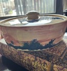 Ellis Prod Pottery Marshall Tx  Lidded Dish With Cactus Scene  Great Condition