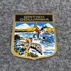 Vintage British Columbia Bc Canada Souvenir Decal Luggage Sticker Emblem Fishing