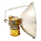 Justrite Carbide Lantern Coal Miner s Helmet Lamp 7    Reflector Large Mining Vtg