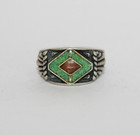 Carolyn Pollack Southwestern Sterling Silver Turquoise   Coral Ring Sz 11 086wea