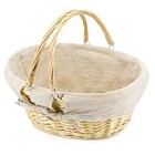 Wicker Basket  Woven Picnic Basket For Gifts Empty  Oval Willow Large Storage   