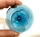 Antique Japanese Glass Fishing Float     Dg Mark     Vibrant Blue     Hand-blown