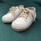 Vintage Stride Rite Flexible Moccasins White Leather Baby   Toddler Shoes 1950   s
