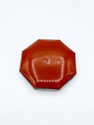 Art Deco Orange   Yellow Enamel   Silver-tone Octagon Powder Compact