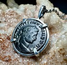 Genuine Ancient Roman Constantine The Great In Sterling Silver Pendant