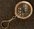 Small Antique English Brass Framed Magnifying Glass C 1900   e-05 