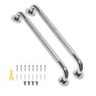 32  Shower Grab Bar - 2 Pack  Polished Chrome  Anti-slip Grip  Bath Safety Suppo