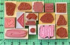 Vintage Lot Of 15 New And Used Mixed Themes Wood Mounted Rubber Stamps Lot  5