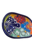 Vintage Mexican Folk Art Talavera Pottery Trinket Soap Dish 6 5  X 4 5 Signed