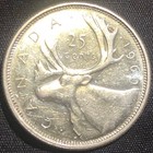 1960 Canada 25 Cents Silver Coin - Ms  mint State Uncirculated  Condition