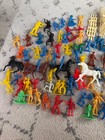 Mixed 2 5 Lb Lot - Vintage Cowboys Indians Horses Western Plastic Figures Toys