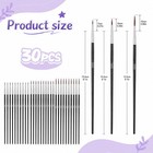 30pcs Fine Tip Paint Brushes  0 00 000 Miniature Detail Painting black 