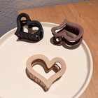 3pcs Cute Medium Matte Acrylic Hair Claw Clips - Love Heart Jaw Clips For Women 