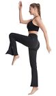 Women s Casual Bootleg Yoga Pants V Crossover High Waist Flare Workout Leggings