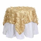 54  X 54  Champagne Taffeta Square Tablecloth 3d Leaves Petals Design Party