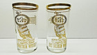 Vintage Rare 1950 s  Paul Jones Old Fashion Whiskey Gold Rim Highball Glasses