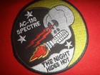 Vietnam War Patch Us Air Force Ac-130 Spectre  the Night Hides Not 
