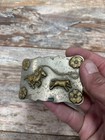 Vintage Ricardo Cutting Horse Nickel Silver   Bronze Western Belt Buckle  