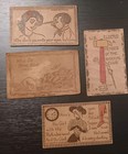 Victorian Antique Leather Postcards Collection Of 6   3 With Stamps   Postmarks