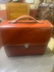 Vintage 50 s Homa Brown Leather Travel Bar Case  w Tools- Scotch And Bourbon